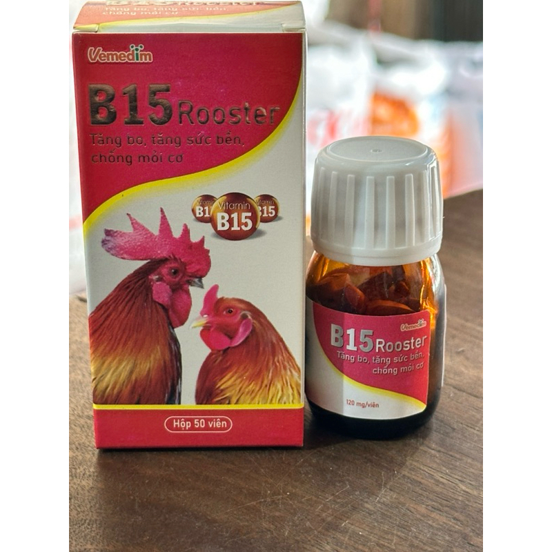 B15 rooster tăng bo, sức bền gà đá (hợp 50 viên)
