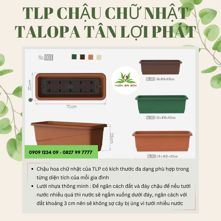 TLP Chậu chữ nhật TALOPA Tân Lợi Phát 2