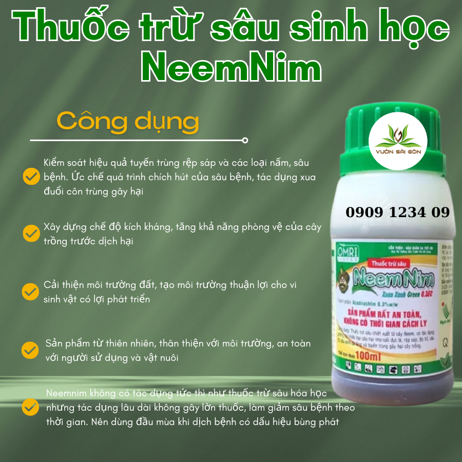 Thuốc trừ sâu sinh học NeemNim 100ml 2