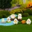 Set 5 vịt và ếch mini dễ thương trang trí bàn làm việc, tủ sách, quà tặng, tiểu cảnh