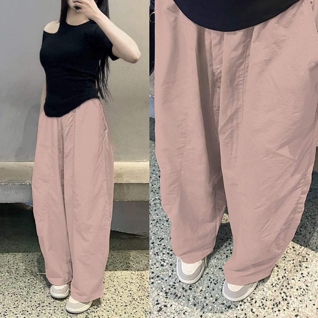 Ảnh Quần Harem Parachute Pants BigSize Gladimax,Quần Gió Nhăn 4 túi Dáng Thụng Gladimax bản đầy đủ full 4
