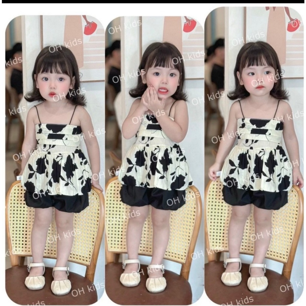 Áo Kiểu Cho Bé Diệu Linh Shop Kids - Áo Kiểu Bé Gái Thiết Kế 2 Dây Đuôi Áo Bồng Xòe Siêu Đáng Yêu Phù Hợp Cho Bé Đi Chơi