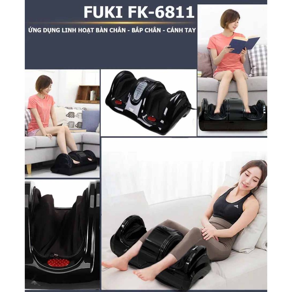 Máy Massage Chân Hồng Ngoại Fuki Nhật Bản FK- 6811 Con Lăn Massage Lòng Bàn Chân, Đèn Hồng Ngoại