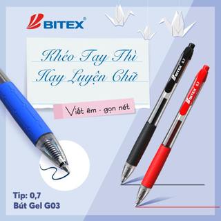 Bút gel Bitex mực xanh, đỏ, đen G03 ngòi mực 0.7mm
