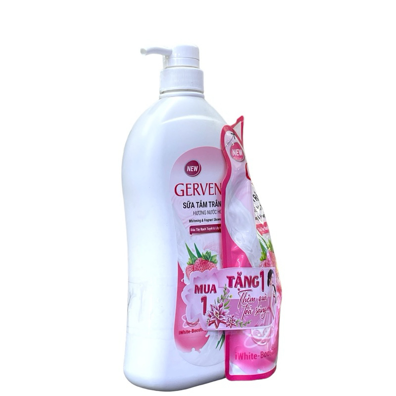 Sữa tắm Gervenne dâu tây tuyết & lily hồng 900g