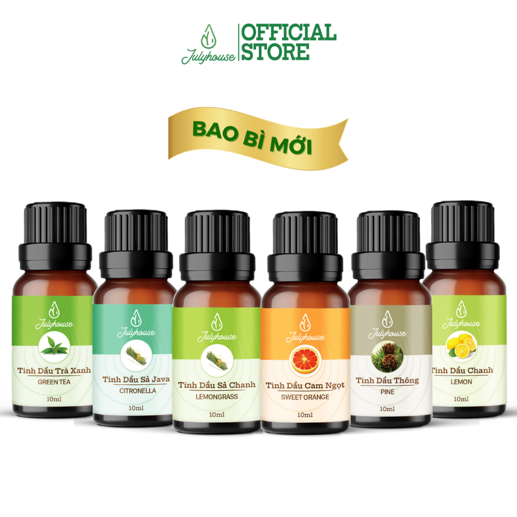 Ảnh Tinh dầu thiên nhiên JULYHOUSE 10ml chiết xuất từ Sả Chanh, Bạc Hà, Cam Ngọt, Sả Dịu, Sả Java, Quế khử mùi 4