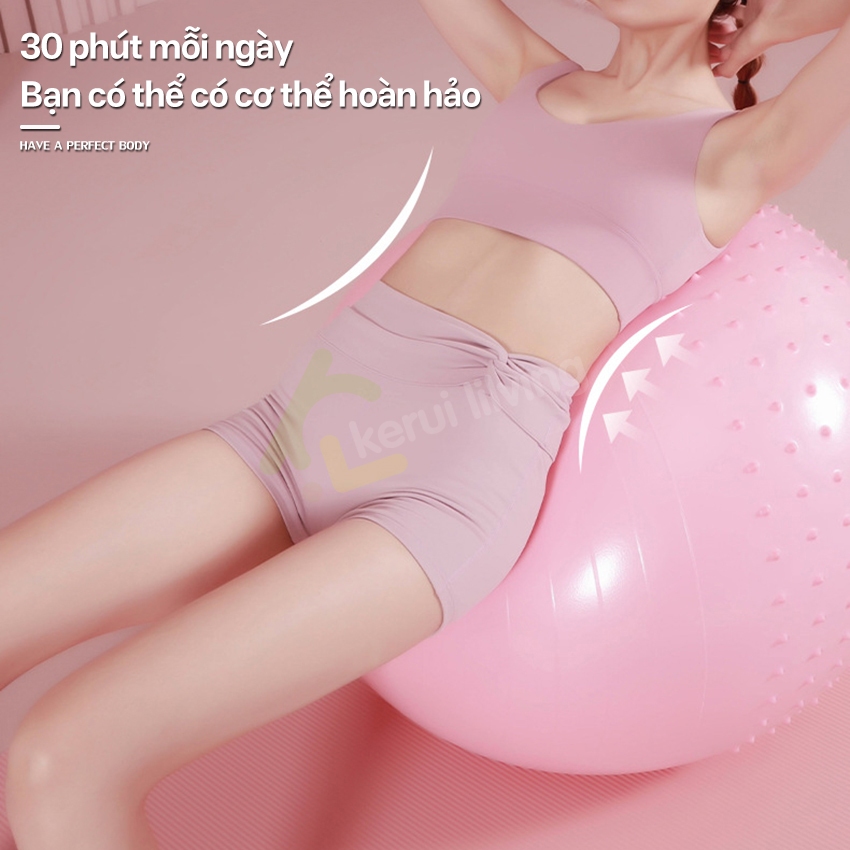 Bóng tập thể hình LUMERA tại nhà tặng kèm bơm hơi dễ sử dụng cho nữ,bóng hơi tập yoga chống trơn trượt