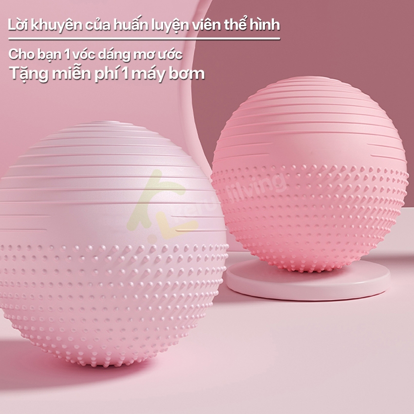 Bóng tập thể hình LUMERA tại nhà tặng kèm bơm hơi dễ sử dụng cho nữ,bóng hơi tập yoga chống trơn trượt