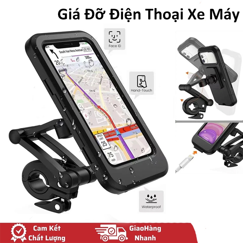 Kẹp Điện Thoại Xe Đạp Xoay 360 Độ Giá Đỡ Điện Thoại Xe Máy Chống Nước Kẹp Chân Gương Xe Máy Gắn Xe Máy