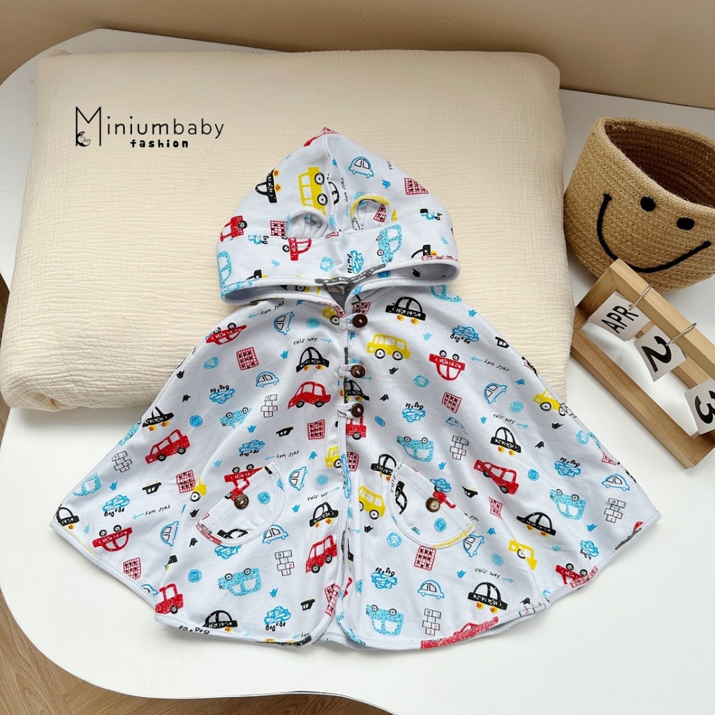 Xả kho - Áo choàng chống nắng cho bé, áo choàng cản gió giữ ấm cho bé kiểu cánh dơi mặc đi xe đồng giá Miniumbaby ACCD