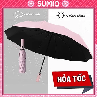 Ô dù che mưa đi nắng Sumio 12 nan 8 nan mở tự động gấp nhỏ gọn cầm tay 2 chiều đi du lịch cỡ lớn to cho ô tô xe hơi