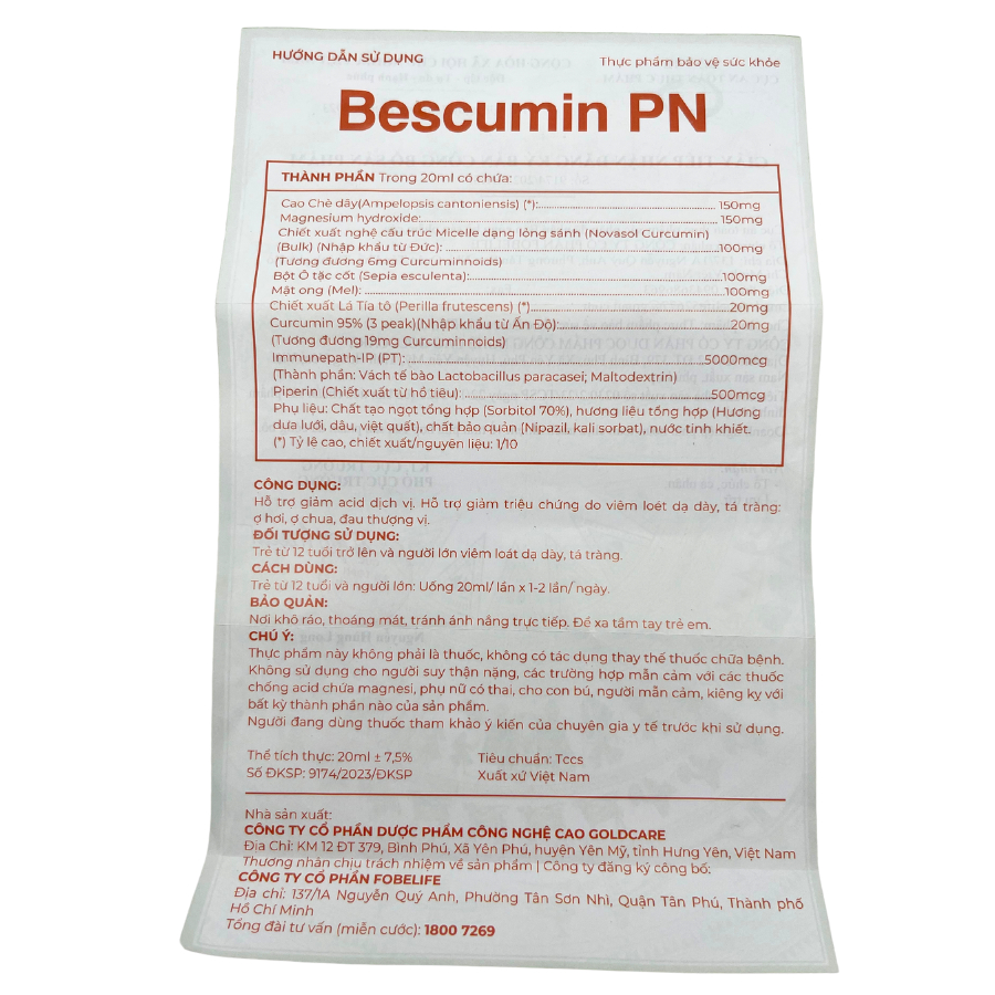 Tinh Chất Nghệ Nano Tốt Gấp 20 Lần Nghệ Mật Ong Cho Người Đau Dạ Dày | Bescumin Fobe