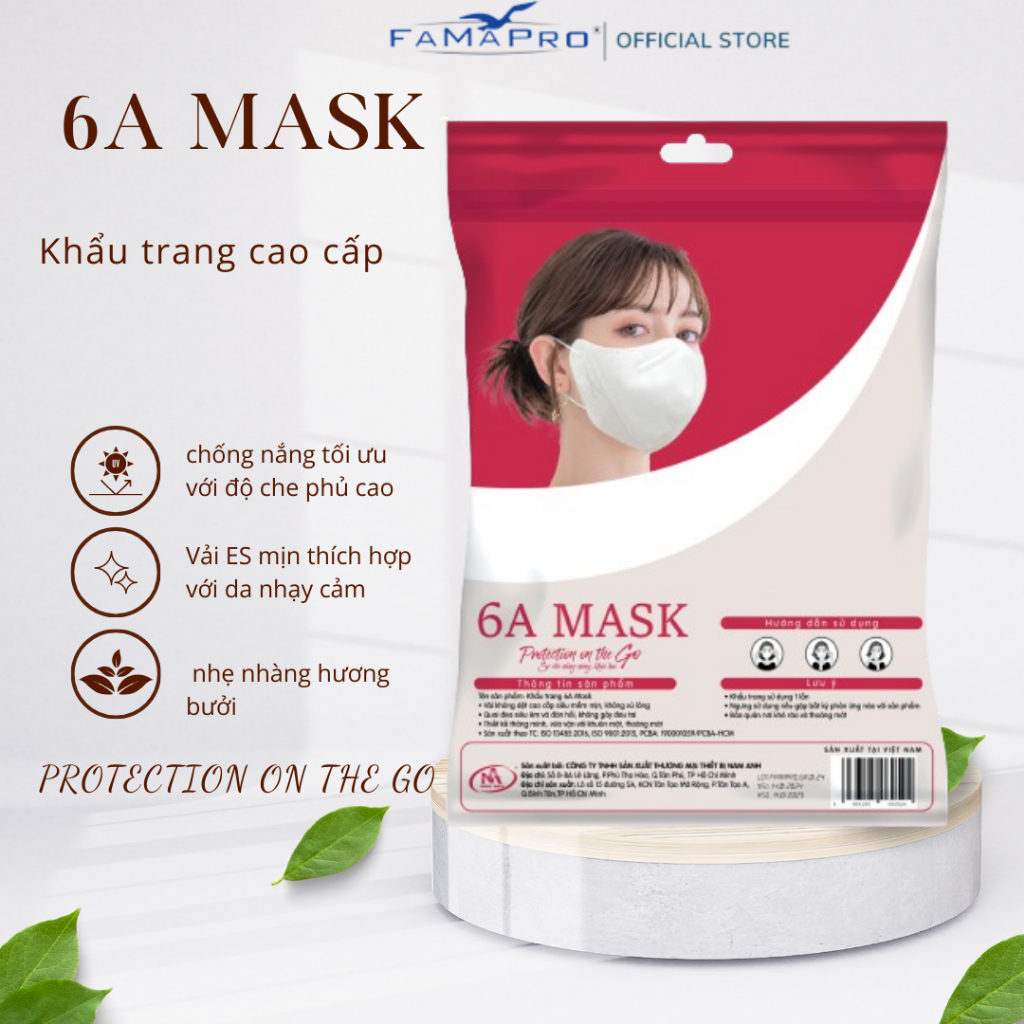 Ảnh Khẩu trang 4 lớp Famapro 6A Mask chống nắng tối ưu, nhẹ nhàng hương Bưởi 1
