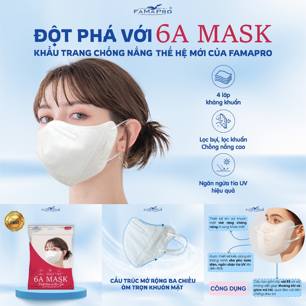 Ảnh Khẩu trang 4 lớp Famapro 6A Mask chống nắng tối ưu, nhẹ nhàng hương Bưởi 3