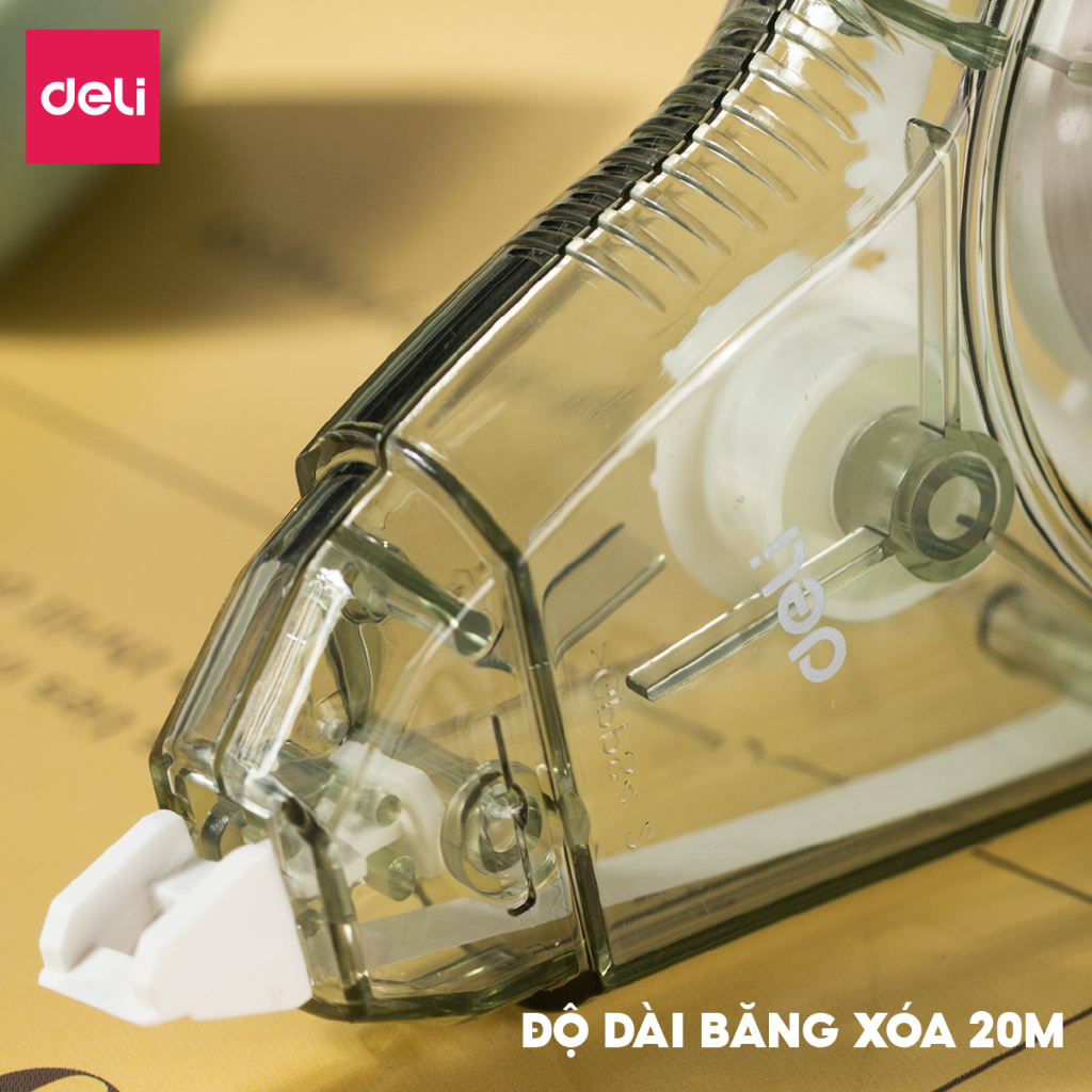 Bút Xóa Băng Học Sinh 20M Xinh Xắn Deli - Xóa Sạch Bám Dính Tốt Khô Nhanh Viết Đè Lên Ngay Băng Kéo Văn Phòng Nhiều Màu
