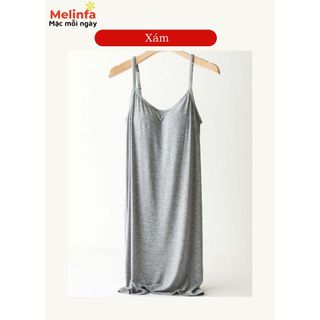 [XẢ KHO GIÁ SỐC] Váy đầm hai dây có mút ngực, mặc nhà hàng ngày vải Viscose mềm mại co giãn mát lạnh mã VAV0095