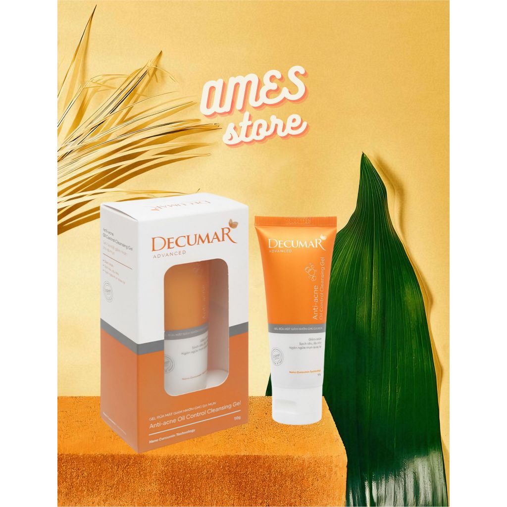 Gel rửa mặt DECUMAR Anti-acne Oil Control giảm nhờn cho da mụn tuýp 50g ...