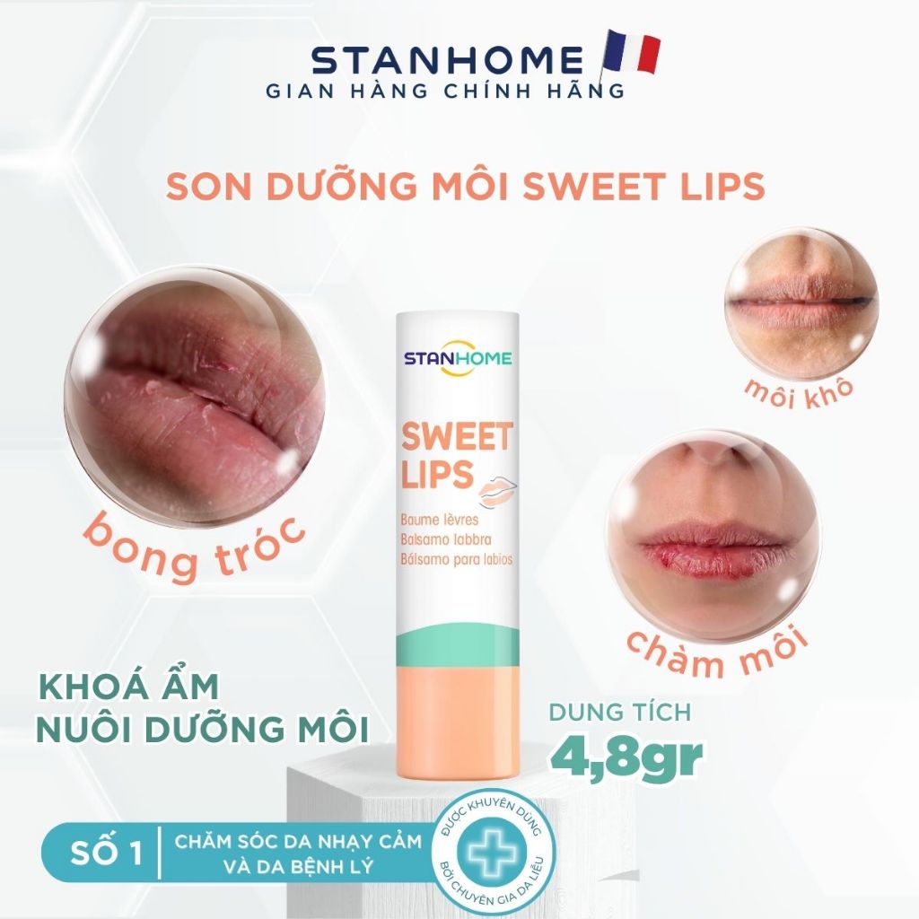 Ảnh Son Dưỡng Môi Cấp Ẩm STANHOME Sweet Lips Làm Mềm Môi Phù Hợp Cho Da Nhạy Cảm 4.8gr 3
