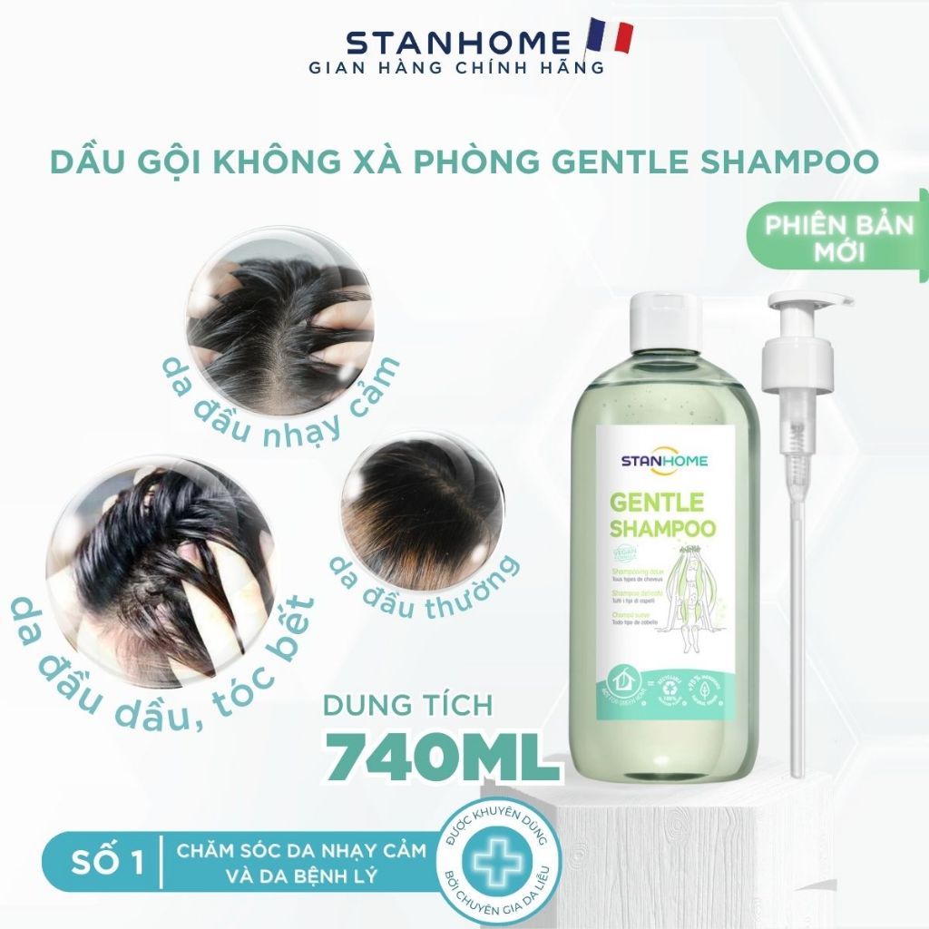 Ảnh Dầu gội cho da đầu nhạy cảm, không silicone Stanhome Gentle Shampoo 740ml 1