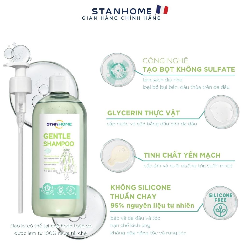 Ảnh Dầu gội cho da đầu nhạy cảm, không silicone Stanhome Gentle Shampoo 740ml 2