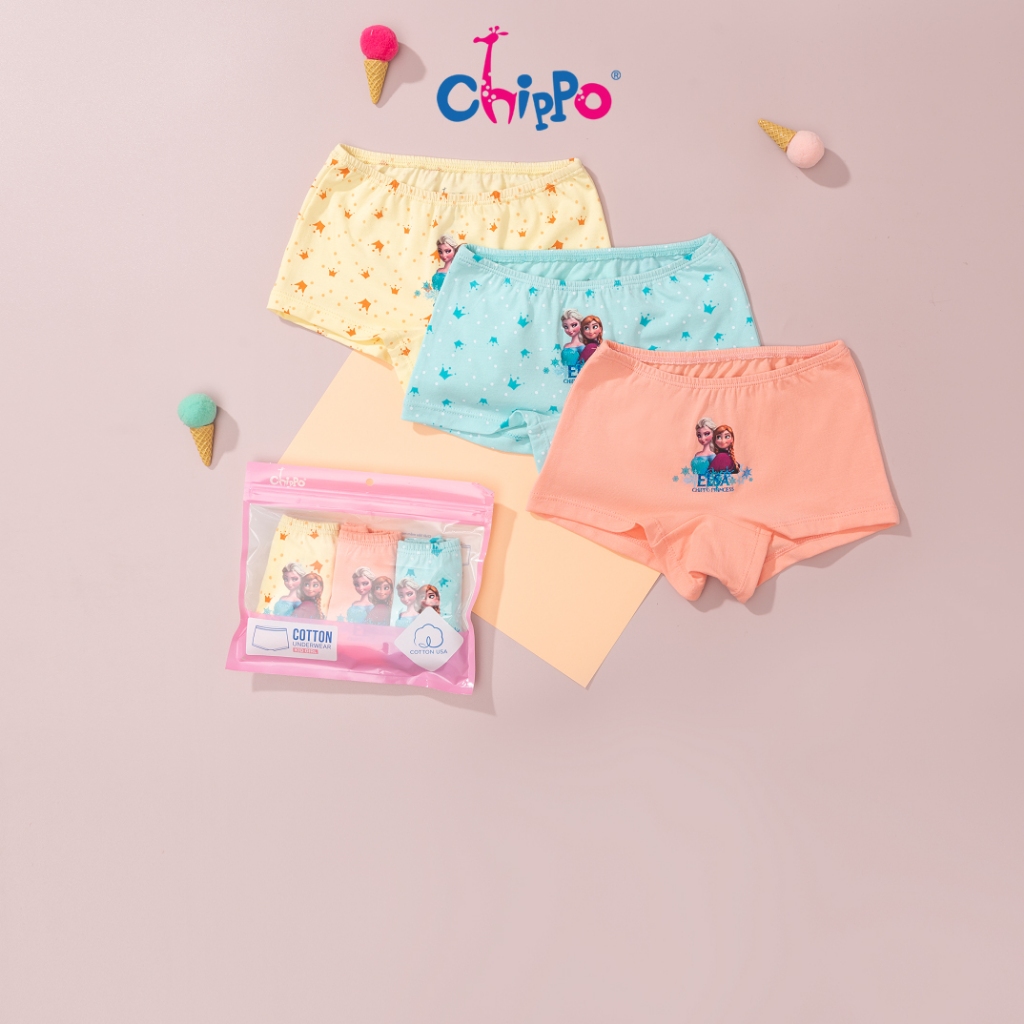 Ảnh Set 3 quần chip bé gái Chippo 100% cotton Quần lot bé gái từ 10 đến 42kg 3