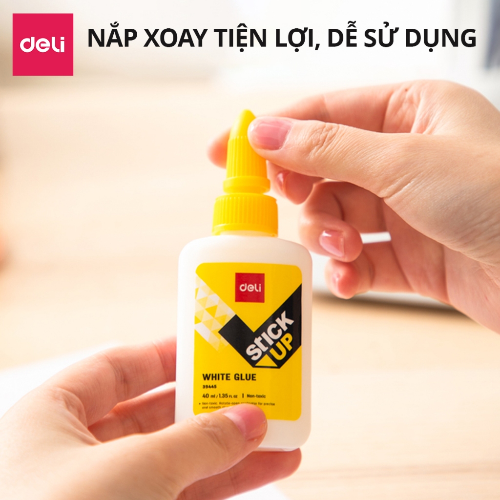 Keo Sữa Đa Năng 40ml Deli  Dán Vải Giấy Decal Làm Đồ Handmade Slime Không Mùi Chất Lượng Cao