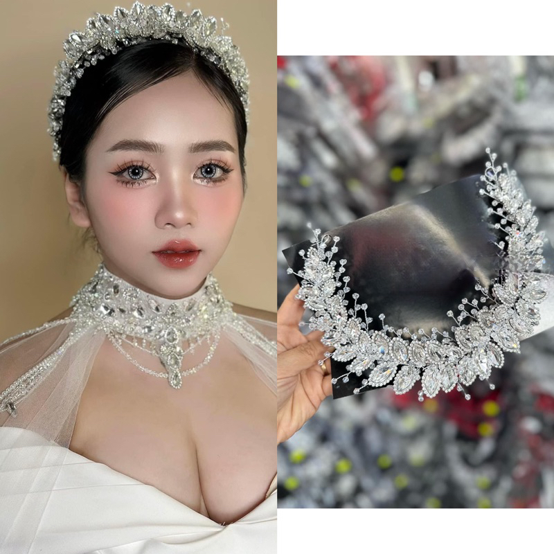 🎉🎉🎉Bờm cô dâu lấp lánh đá to-TB286|PHUKIENCUOIYENLINH