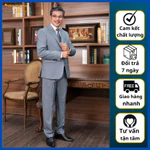 Bộ vest nam Hồng Ngọc, bộ vest nam trung niên vải Tuytsi cao cấp 2 cúc xuất khẩu ( tặng cà vạt ) — ảnh 1