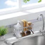 Giá Inox 304 Để Đồ Rửa Chén Bát 2 ngăn kèm khay hứng nước, Giá treo vòi inox tiện lợi