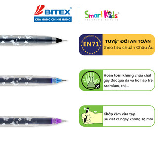 Combo 10 bút gel Smartkids Dino G01 mực tím, mực xanh, mực đen (0.5 mm)