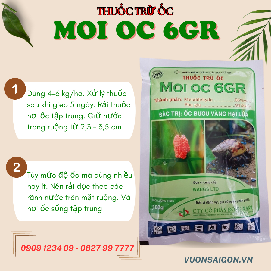 Thuốc trừ ốc MOI OC 6GR (Ốc sên, ốc nhớt, ốc bưu,...) 4