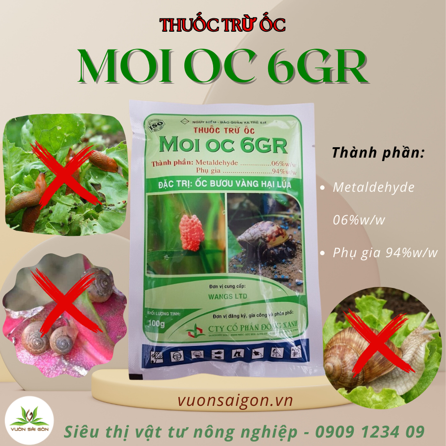 Thuốc trừ ốc MOI OC 6GR (Ốc sên, ốc nhớt, ốc bưu,...) 2
