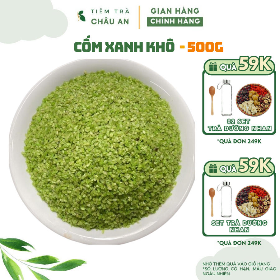 Cốm xanh khô mộc không nhuộm phẩm màu, Cốm non dùng làm sữa hạt, nấu ...