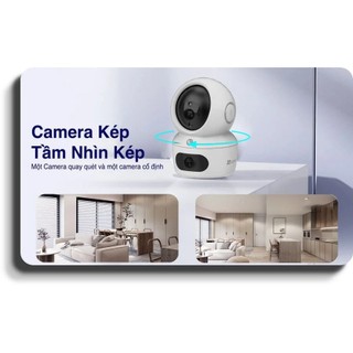 Camera wifi Ezviz 2 Mắt 8MP H7C Xem 2 Màn Hình Cùng Lúc, Đàm Thoại , Báo động - TRANGIATELECOM