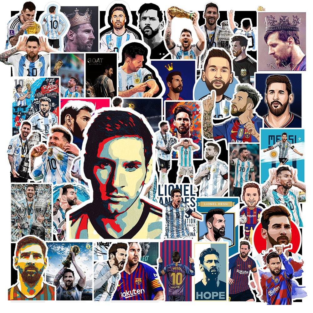 Sticker Messi chống nước, bền màu lâu dài | Decal PVC