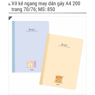 [ Nguyên Lốc ] Tập Vở Lined Kẻ Ngang Cỡ To A4 - May Dán Gáy KLONG - 120/200/300 trang; MS: 847 - 848 - 849 - 850 - 851 🌻