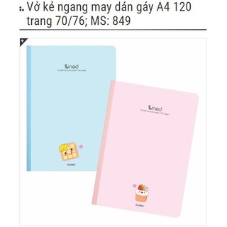 [ Nguyên Lốc ] Tập Vở Lined Kẻ Ngang Cỡ To A4 - May Dán Gáy KLONG - 120/200/300 trang; MS: 847 - 848 - 849 - 850 - 851 🌻