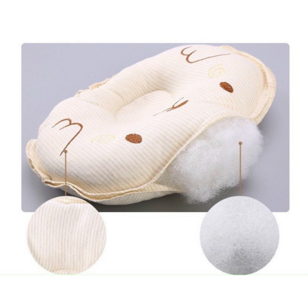 Gối lõm, Gối định hình bảo vệ cotton Mềm chống méo bẹt đầu cho bé sơ sinh Đậu Đậu Store