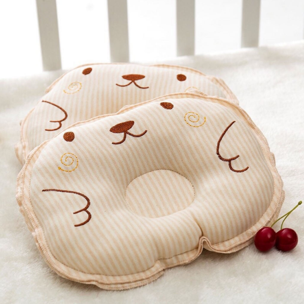 Gối lõm, Gối định hình bảo vệ cotton Mềm chống méo bẹt đầu cho bé sơ sinh Đậu Đậu Store