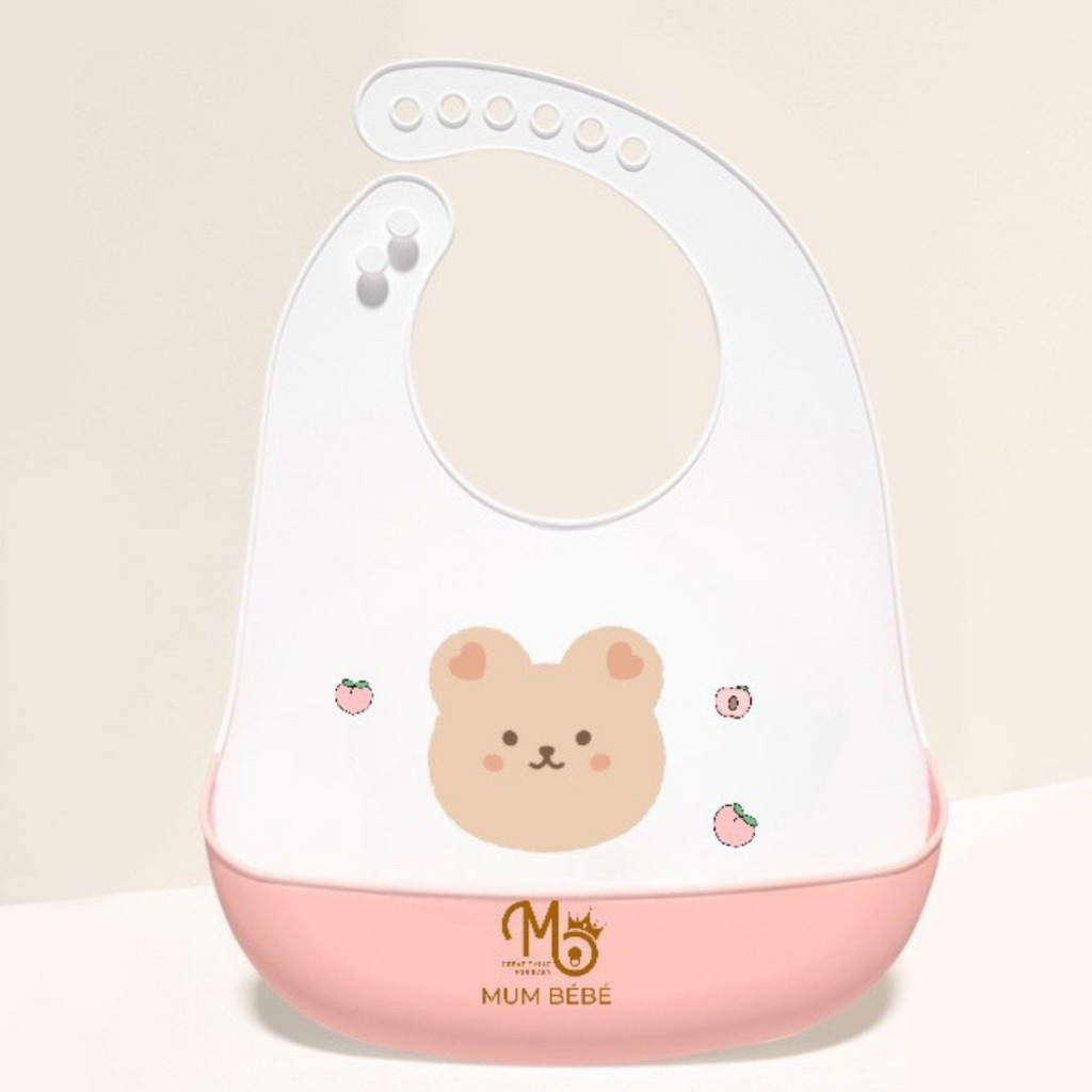 Yếm Ăn Dặm Silicone Cho Bé 💖𝐅𝐑𝐄𝐄 𝐒𝐇𝐈𝐏💖  Yếm Ăn Dặm Silicone NUM BEBE  Có Máng Siêu Nhẹ Hình Mèo Đáng Yêu Cho Bé