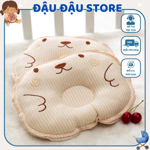 Gối lõm, Gối định hình bảo vệ cotton Mềm chống méo bẹt đầu cho bé sơ sinh Đậu Đậu Store
