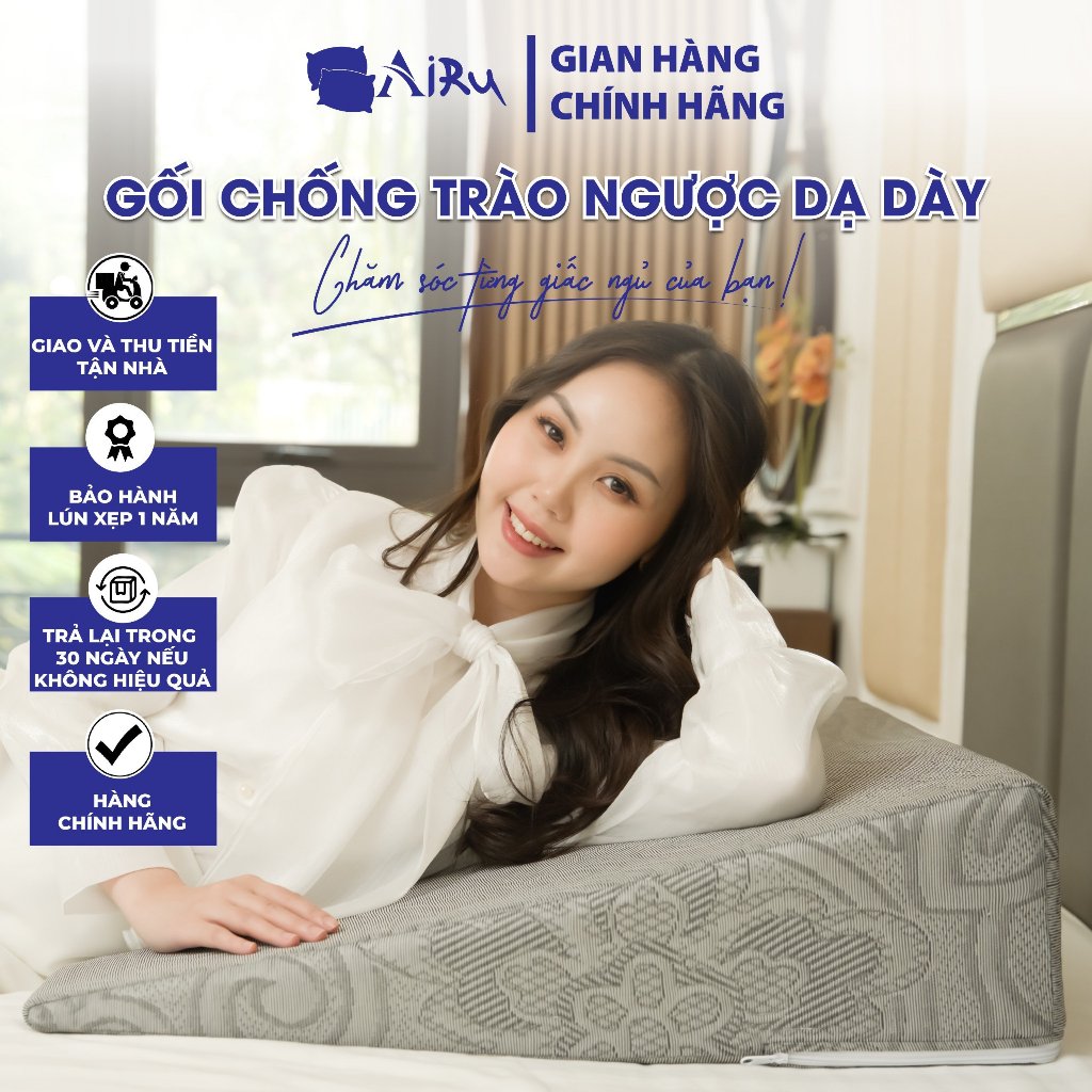 Gối chống trào ngược dạ dày người lớn AIRU-Chống trào ngược acid - B.sỹ khuyên dùng