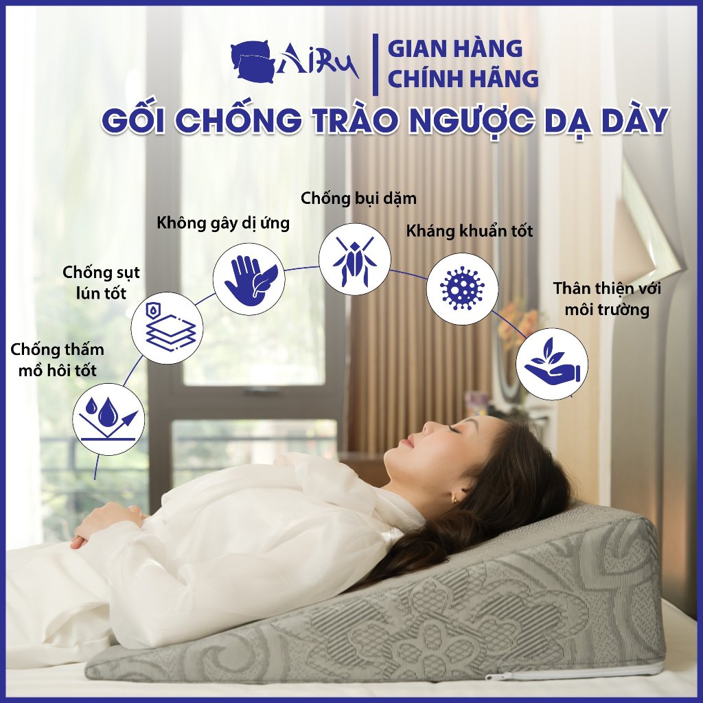 Gối chống trào ngược dạ dày người lớn AIRU-Chống trào ngược acid - B.sỹ khuyên dùng