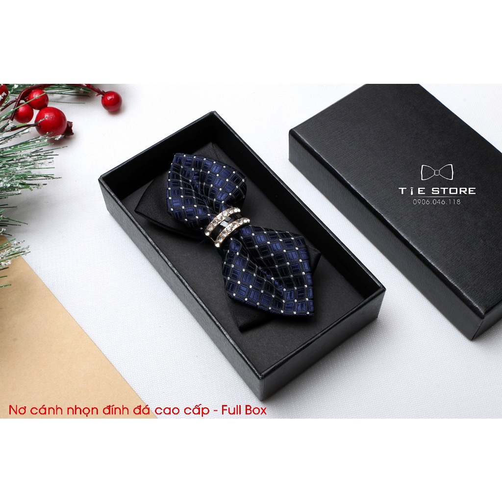 Nơ đeo cổ nam chú rể, nơ cánh nhọn đính đá cao cấp full box | Shopee ...