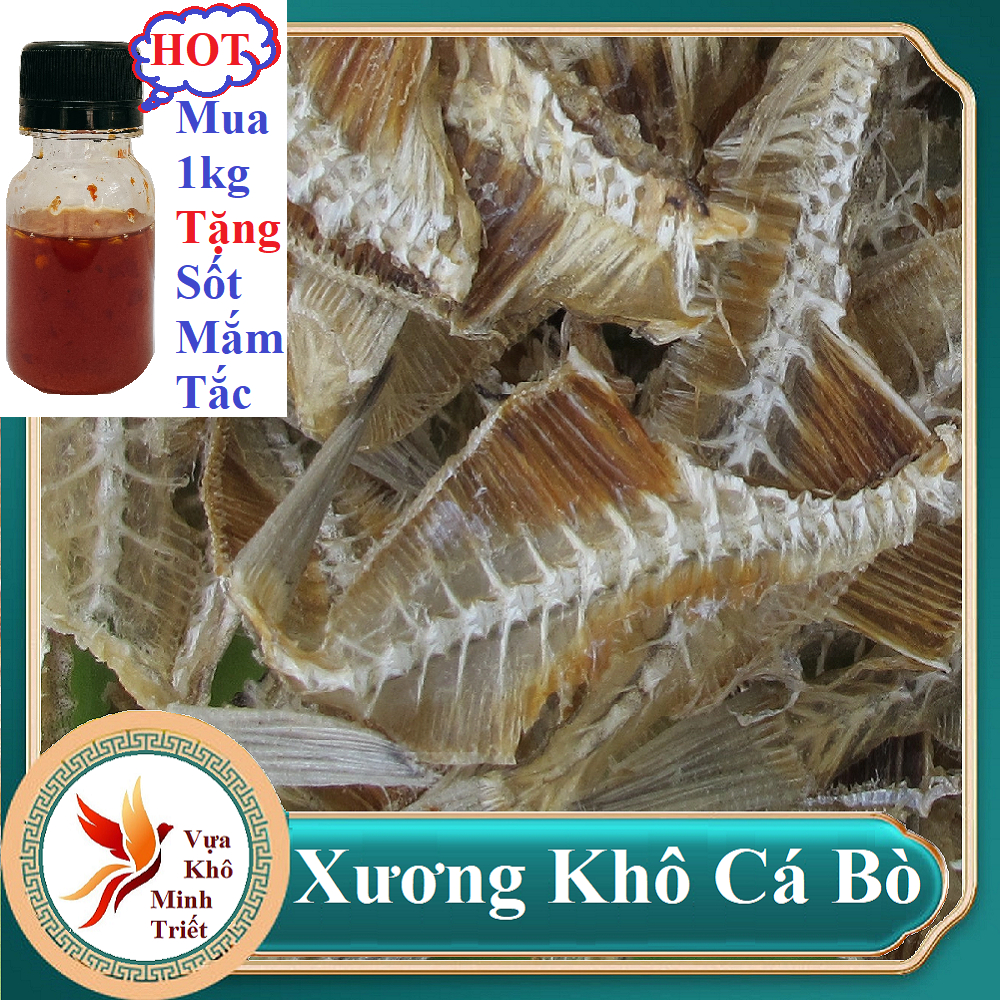 1kg Khô Xương Cá Da Bò Loại 1 Siêu Giòn Rụm Răng Rắc Thơm Ngon[Tặng Kèm Sốt Tắc Chua Cay]- Vựa Khô Minh Triết