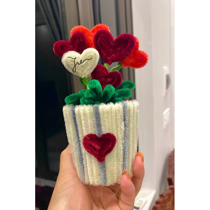 chậu trái tim kẽm nhung mini | Shopee Việt Nam