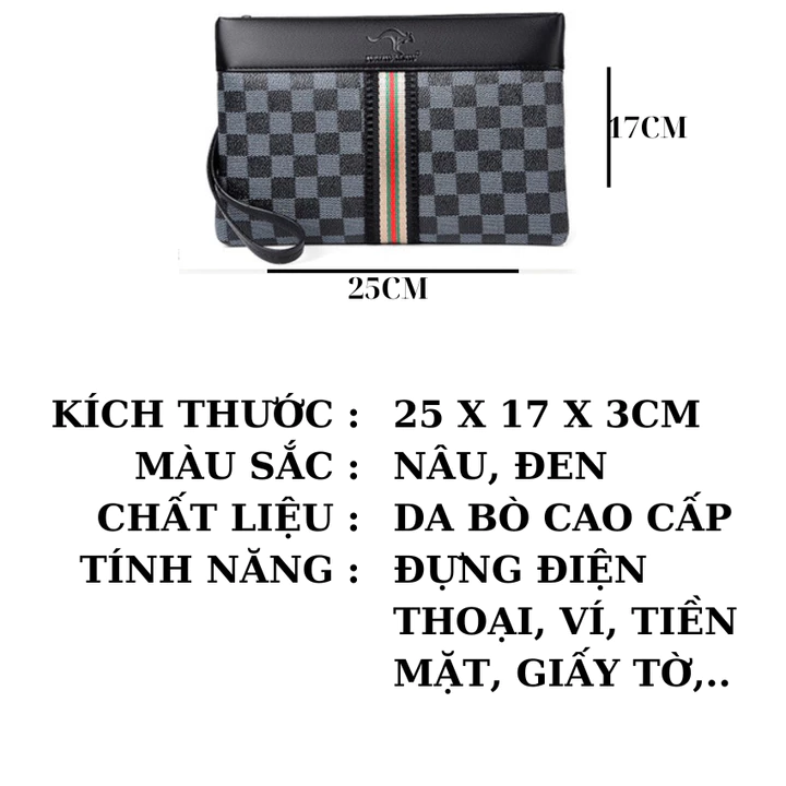 Túi Cầm Tay GIÁ TỐT NHẤT THỊ TRƯỜNG Ví Cầm Tay, Ví Kẹp Nách To, Tiện Lợi, Thời Trang – 2