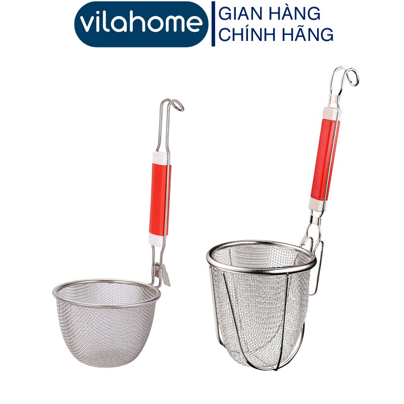 (2 Cỡ) Vợt Nhúng Inox VilaHome, Miệng 14cm Mắt Lưới 4mm Dùng Xóc Bún ...