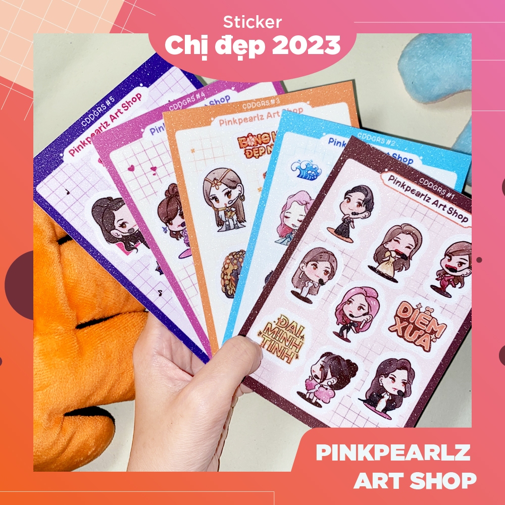Tấm dán Sticker Chị đẹp Đạp gió rẽ sóng 2023 cán kim tuyến | Shopee ...