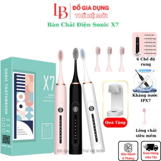 Bàn chải điện Sonic X7 dùng công nghệ rung sóng âm, bàn chải đánh răng tự động đánh tan mảng bám thế hệ mới nhất 2024